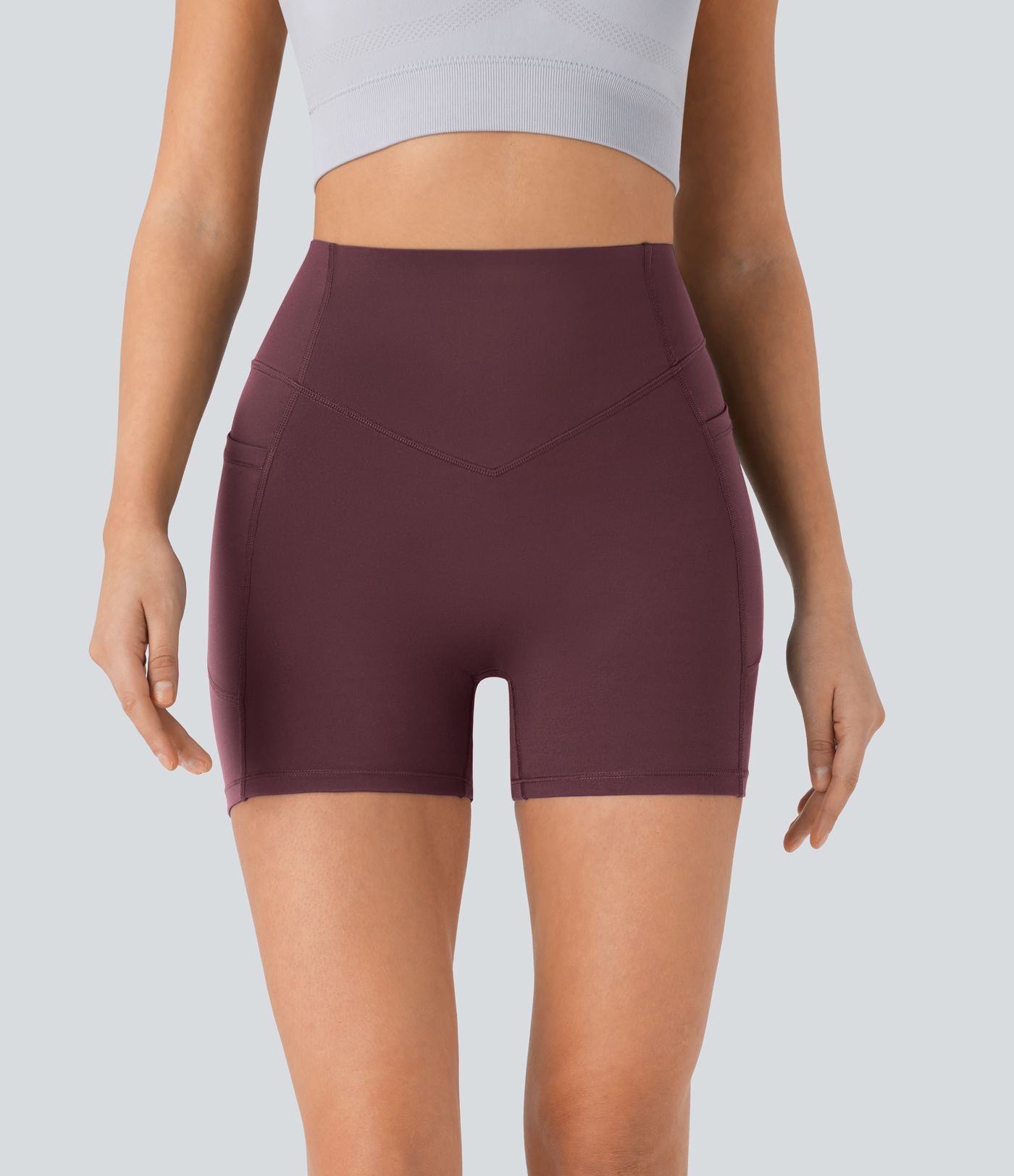 Halara UltraSculpt™ High Waisted Scrunch Butt Lifting Tummy Control Pocket Shaping Workout Biker Shorts 5''
