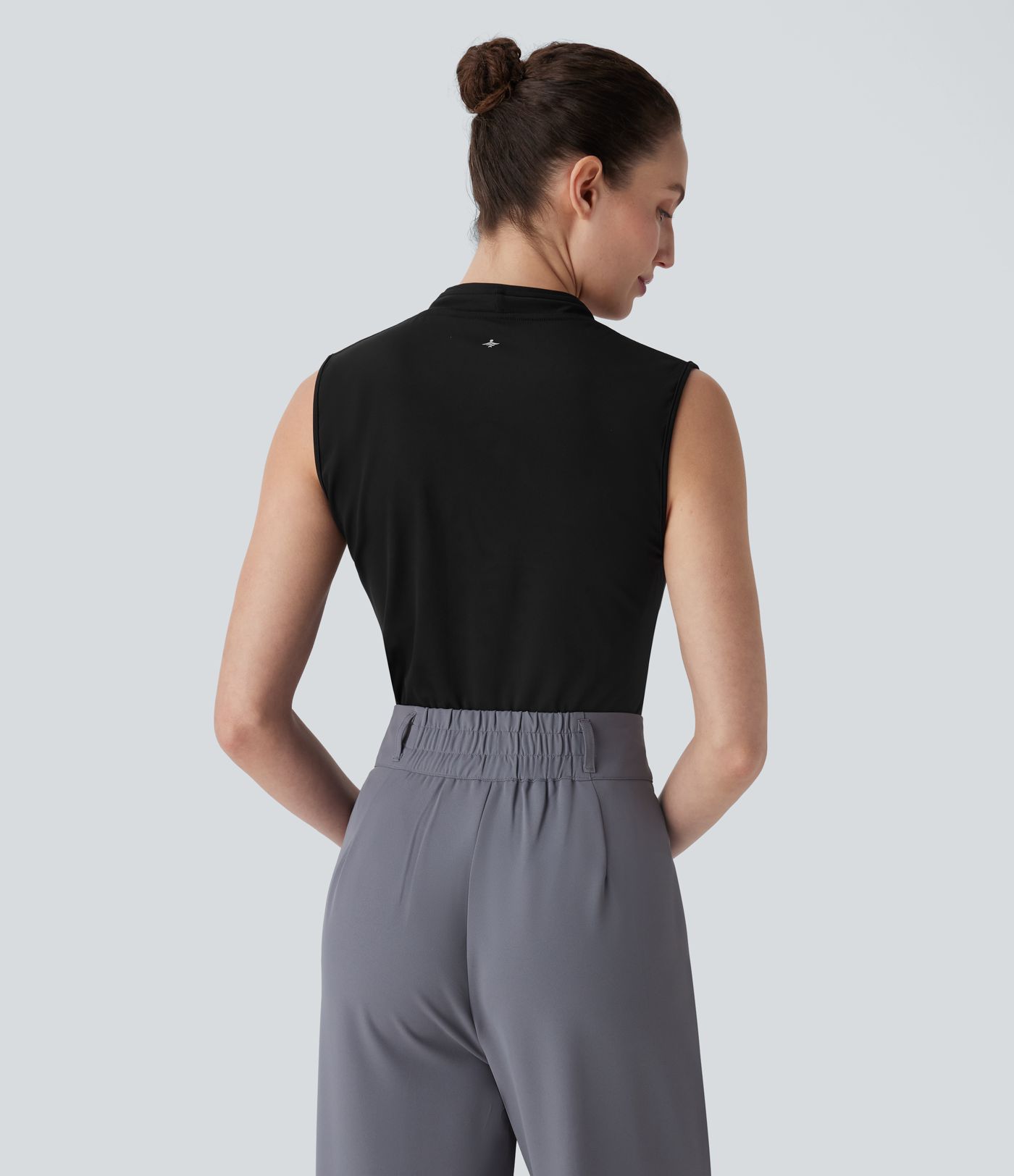 SoftlyZero™ Airy V Neck Zipper Sleeveless Cool Touch Work Blouse-UPF50+