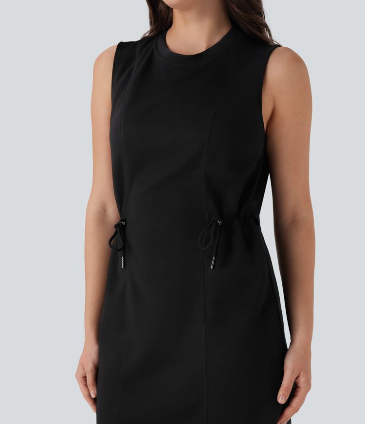 Sleeveless Drawstring 2 Piece Mini Golf Active Dress