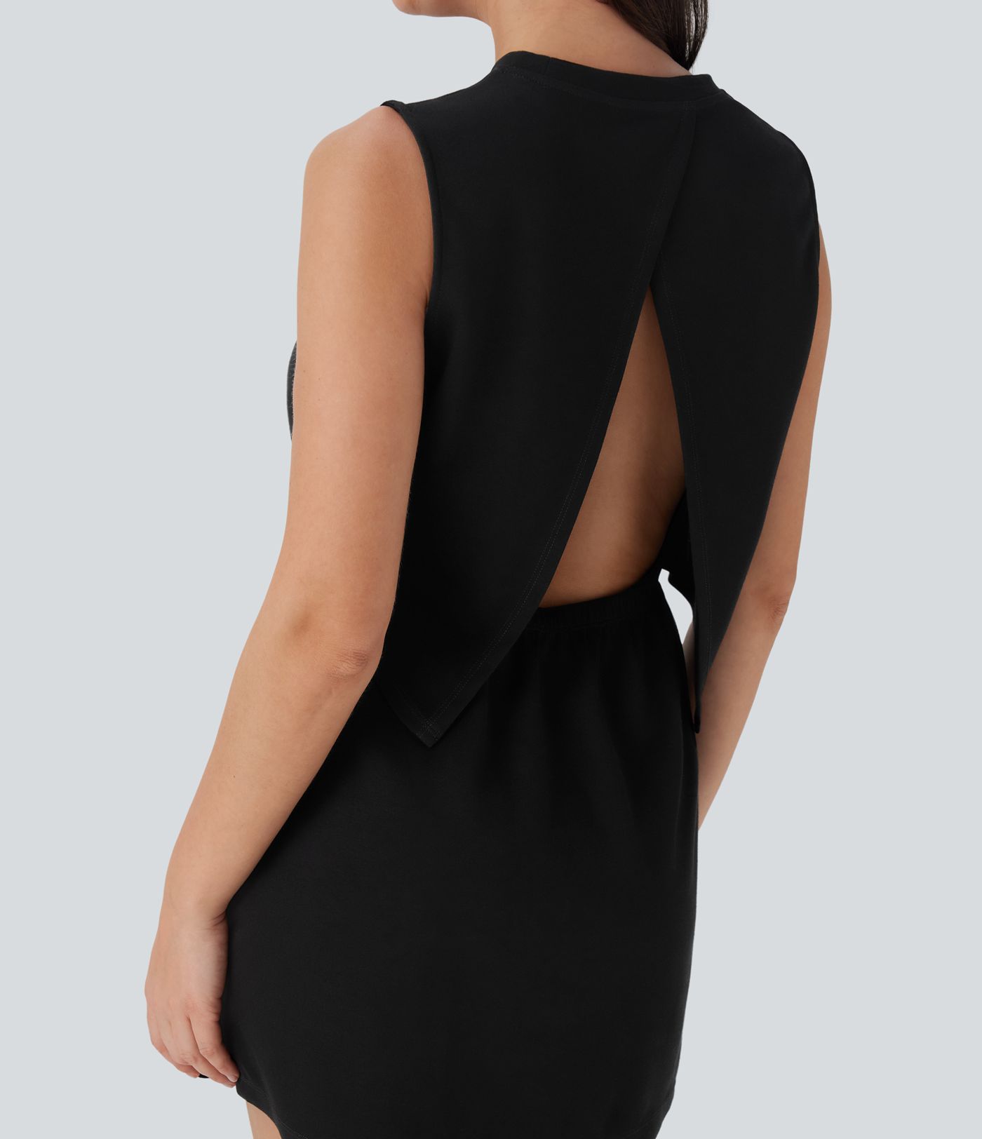 Sleeveless Drawstring 2 Piece Mini Golf Active Dress