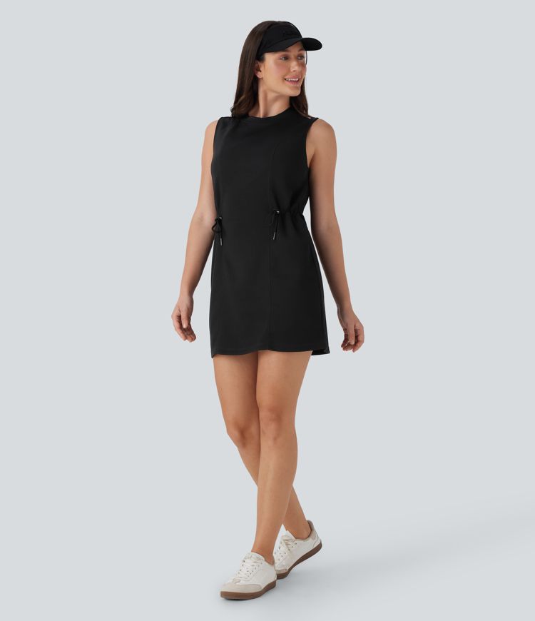 Sleeveless Drawstring 2 Piece Mini Golf Active Dress