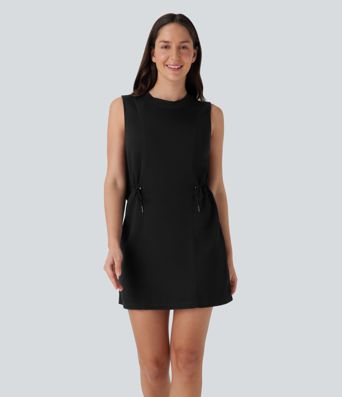 Sleeveless Drawstring 2 Piece Mini Golf Active Dress