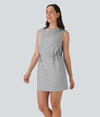 Sleeveless Drawstring 2 Piece Mini Golf Active Dress