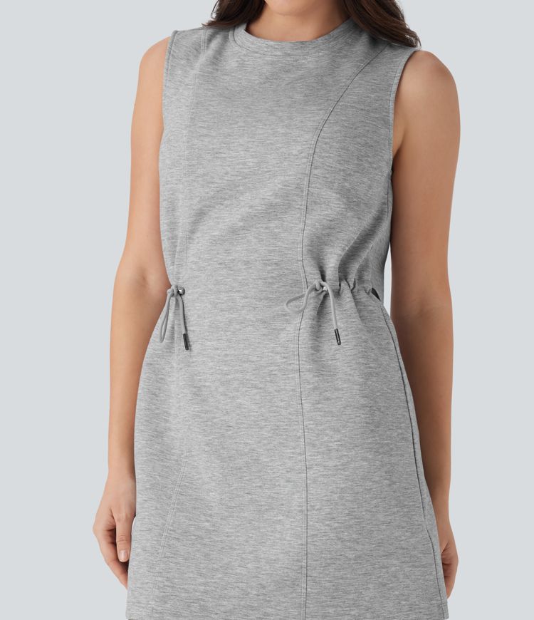 Sleeveless Drawstring 2 Piece Mini Golf Active Dress