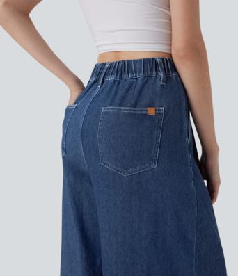 Halara Flex™ High Waisted Wide leg Cool Touch Quick Dry Denim Casual Jeans with Pockets