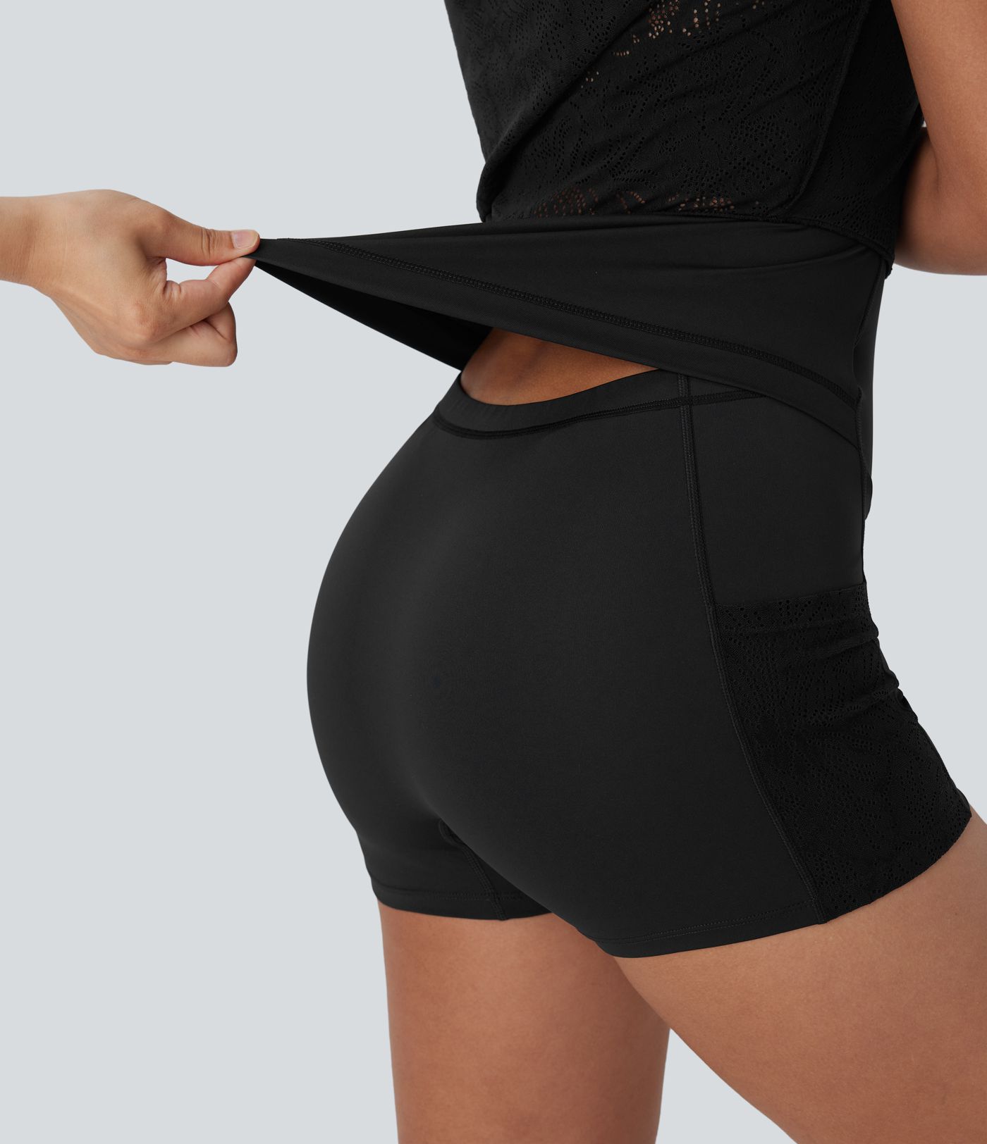 Lace 2-in-1 Mini Dance Active Dress with Pockets-Easy Peezy