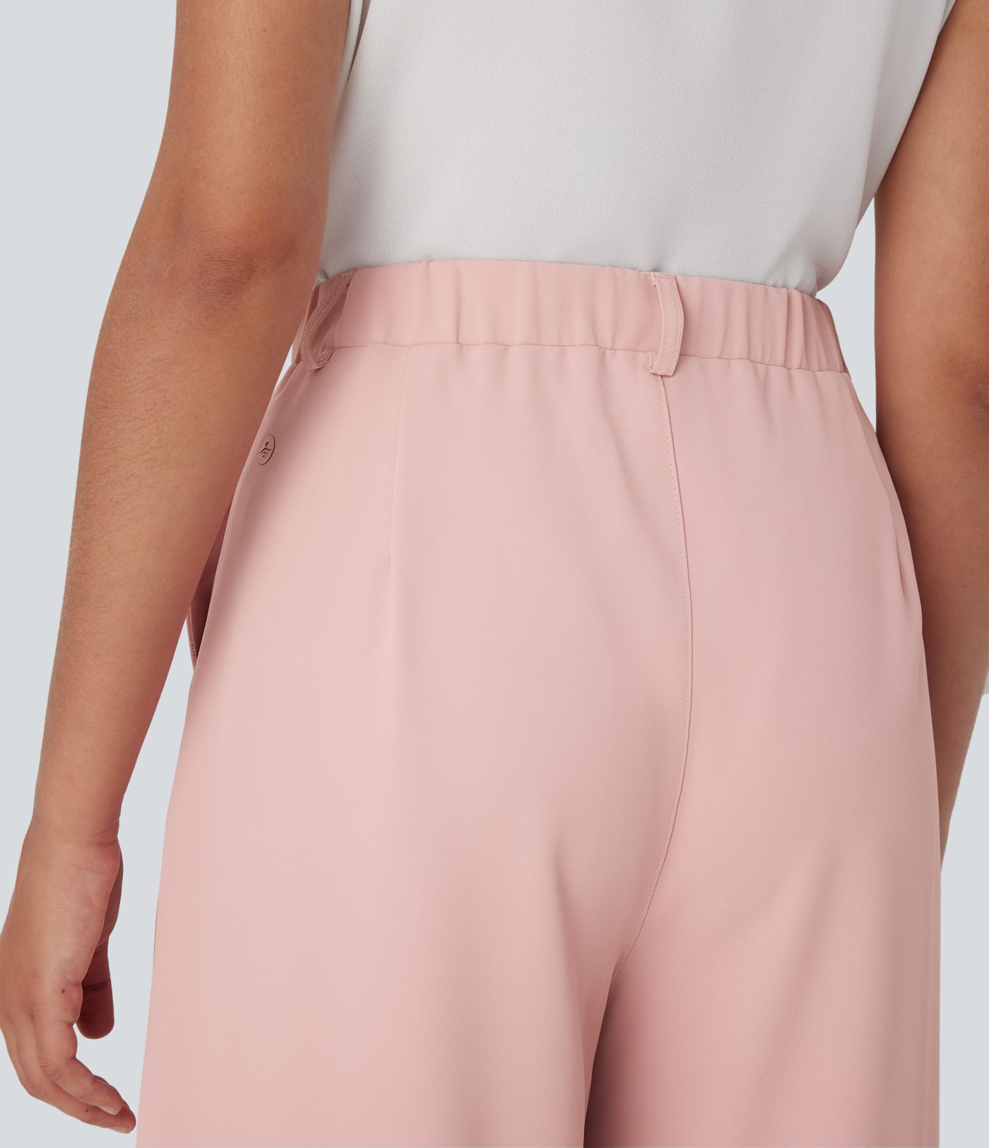 Halara Flex™ High Waisted Belted Wide Leg Cropped Work Pants with Pockets