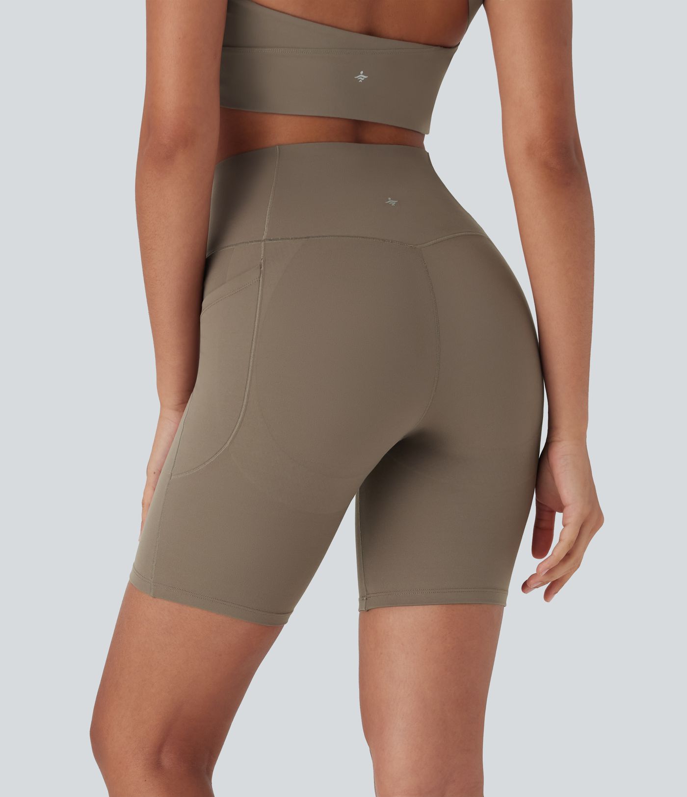 Halara UltraSculpt™ Butt-Lifting Yoga Biker Shorts with High Waist and Crossover Design, Tummy Control with Pockets, 17.8 cm