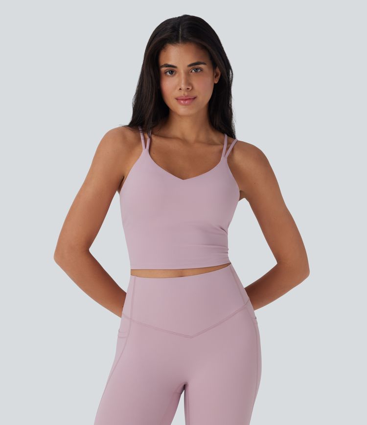 Halara UltraSculpt™ Cool Quick Dry Backless Cropped Yoga Tank Vest Top-UPF50+