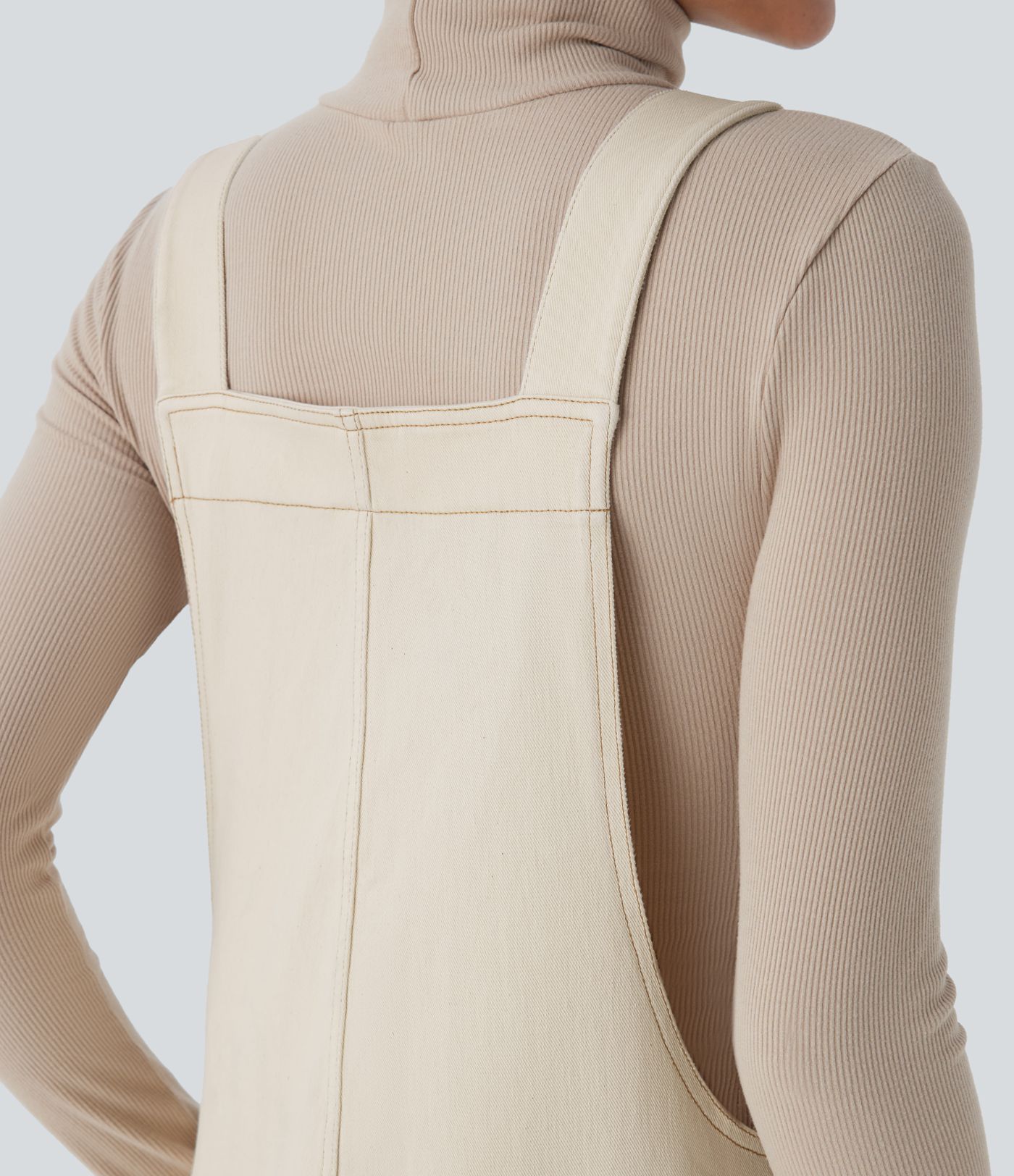 Halara Flex™ V Neck Pocket Washed Denim Casual Overalls