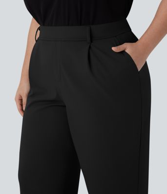 Halara Flex™ DayStretch High Waisted Ankle Length Tapered Work Plus Size Trousers with Pockets