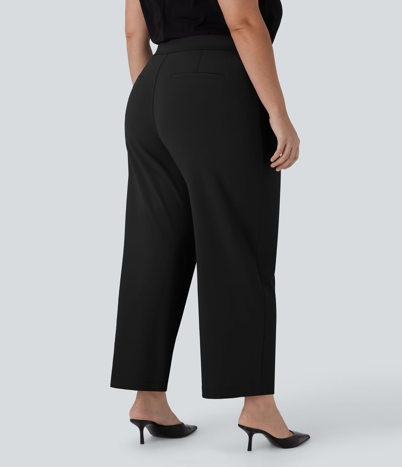 Halara Flex™ DayStretch High Waisted Ankle Length Tapered Work Plus Size Trousers with Pockets