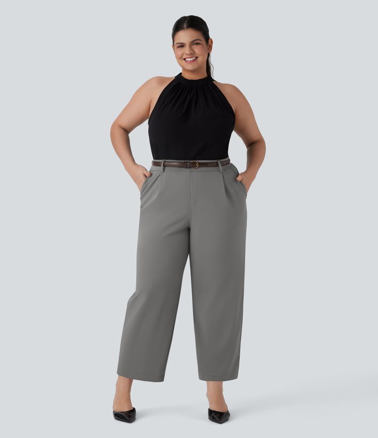 Halara Flex™ High Waisted Ankle Length Tapered Work Plus Size Pants with Pockets