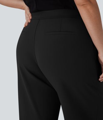 Halara Flex™ DayStretch High Waisted Ankle Length Tapered Work Plus Size Trousers with Pockets