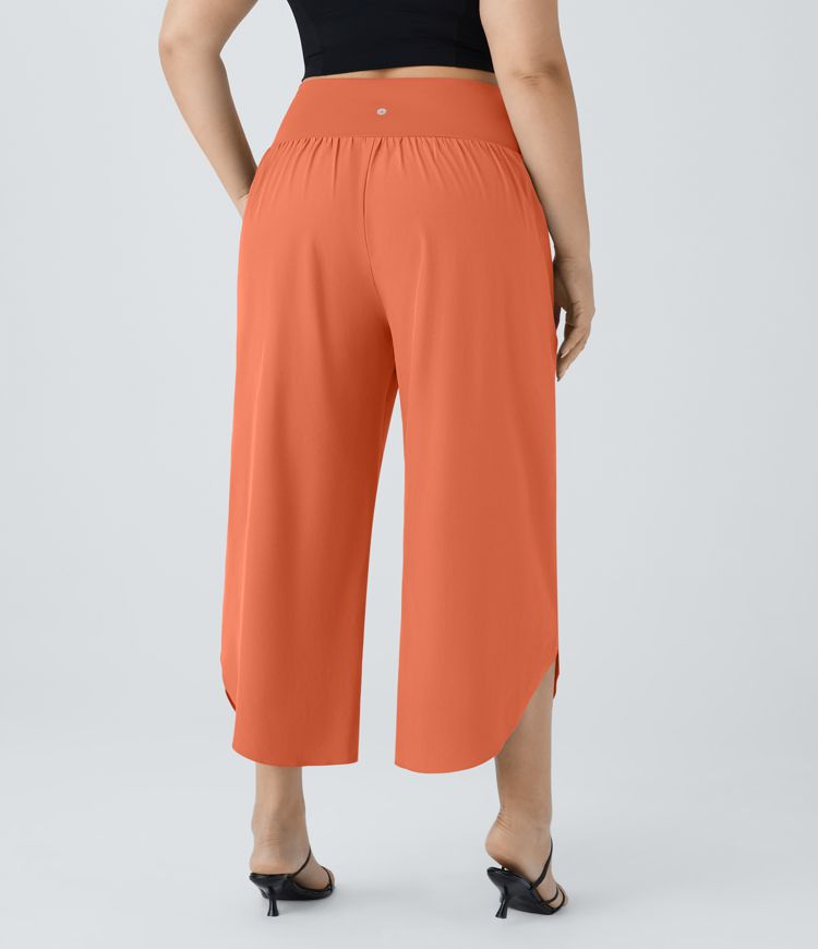 Breezeful™ High Waisted Crossover Pocket Quick Dry Plus Size Pants