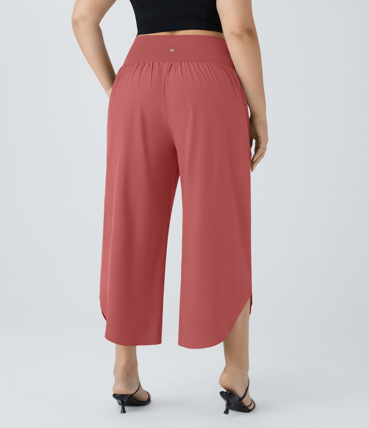 Breezeful™ High Waisted Crossover Pocket Quick Dry Plus Size Pants