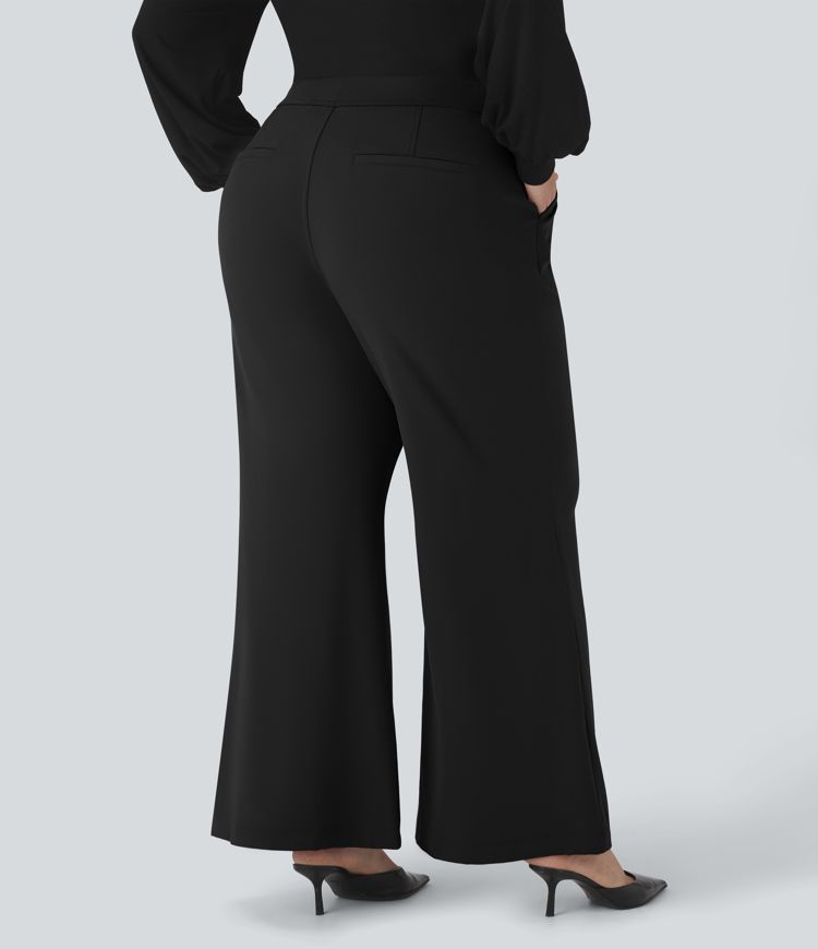 Halara Flex™ DayStretch High Waisted Work Plus Size Flare Trousers with Pockets