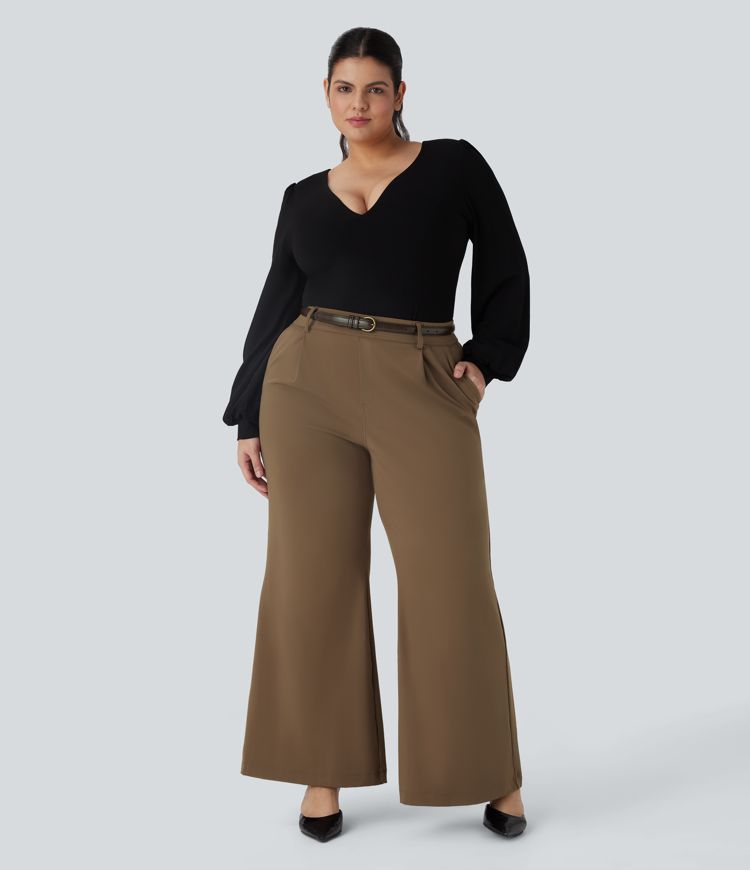 Halara Flex™ High Waisted Work Plus Size Flare Pants with Pockets