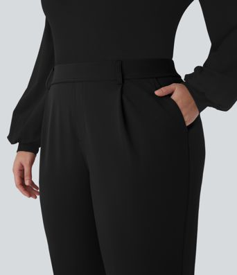 Halara Flex™ DayStretch High Waisted Work Plus Size Flare Trousers with Pockets