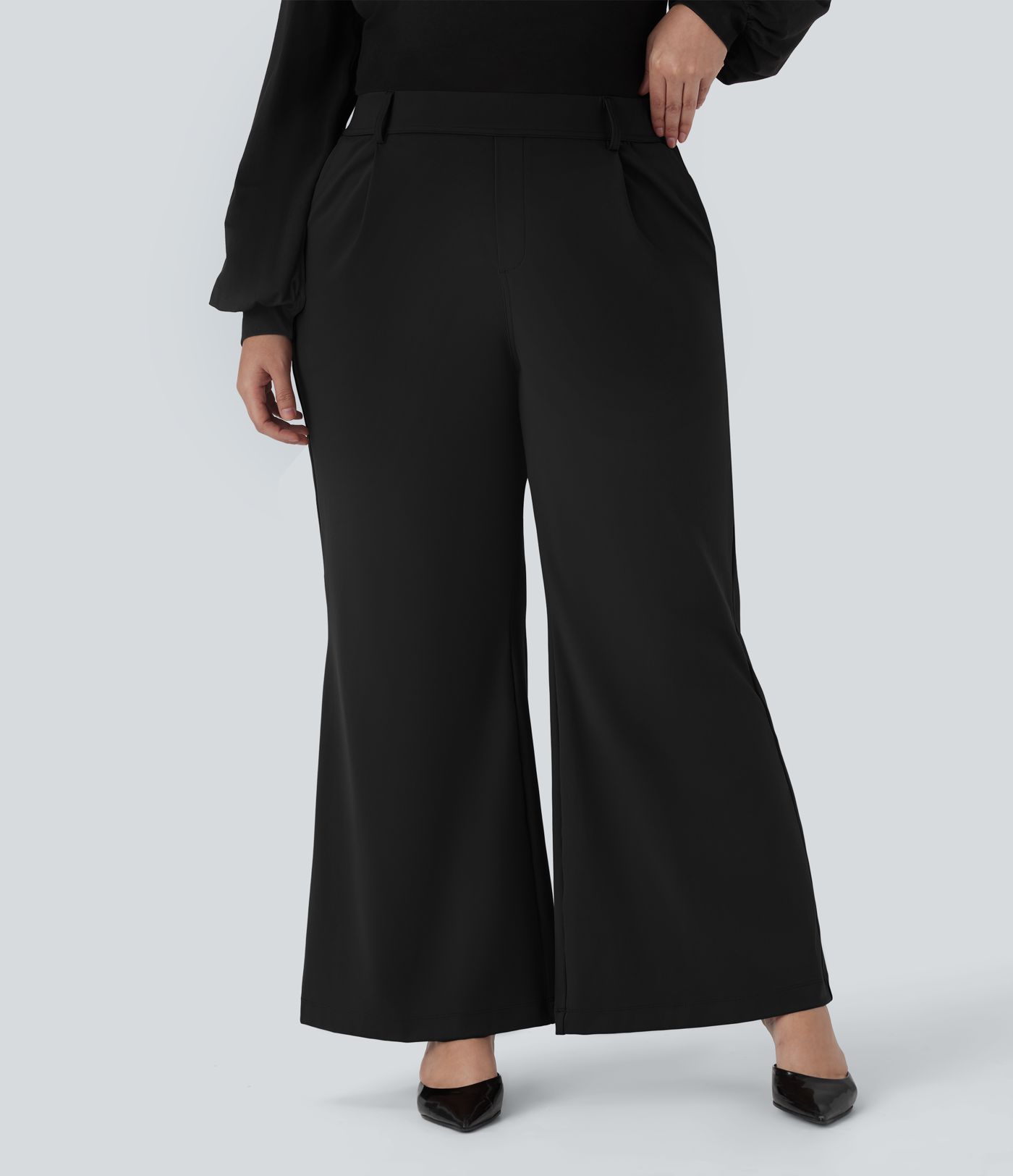 Halara Flex™ DayStretch High Waisted Work Plus Size Flare Trousers with Pockets