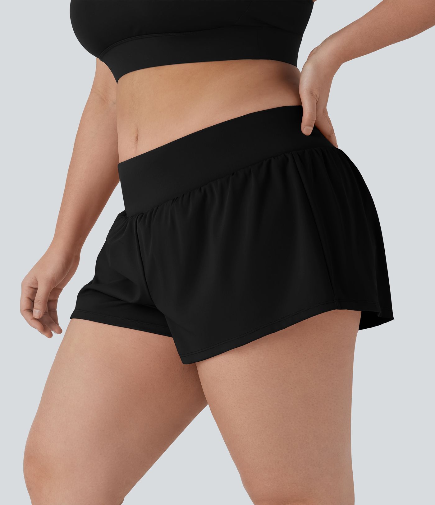 Shorts de yoga 2 en 1 Softlyzero™ Airy de tiro bajo con cordón interior con tacto fresco y bolsillos en talla grande Shorts de yoga 2 en 1 Softlyzero™ Airy de tiro bajo con cordón interior con tacto fresco y bolsillos en talla grande