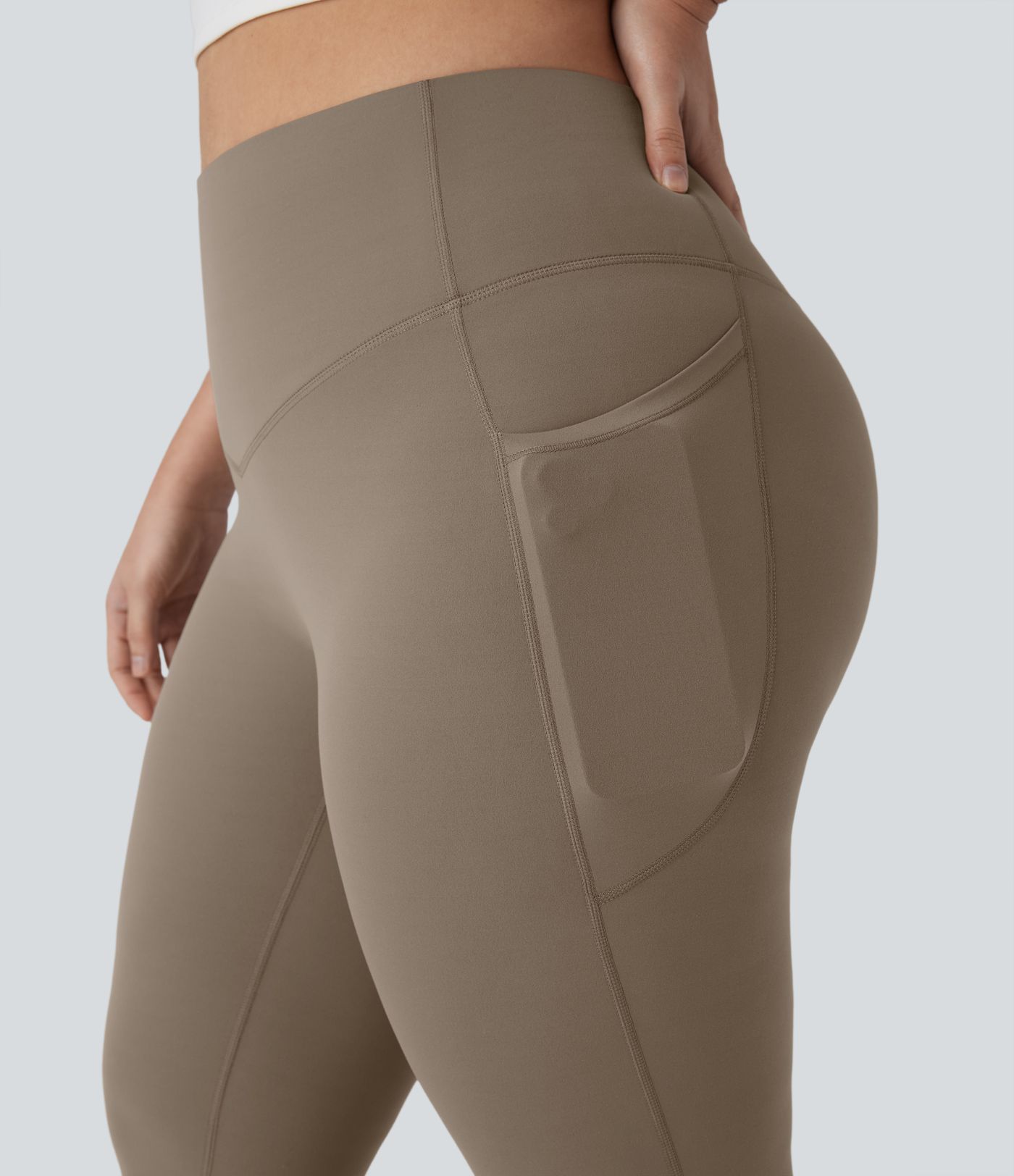 Halara UltraSculpt™ SoCinched Yüksek Bel Karın Kontrol Cepli Şekillendirici Yoga Bootcut Plus Size Tayt