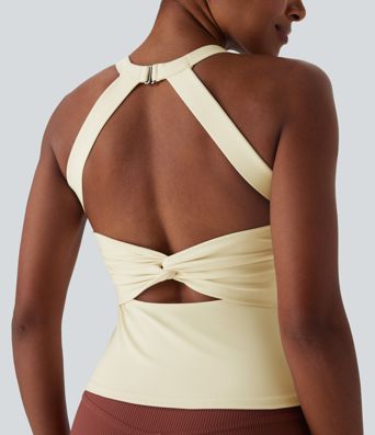 SoftlyZero™ Plush Cut Out Yoga Tank Top A-C Cups