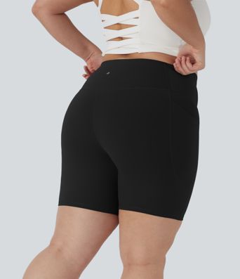 Halara UltraSculpt™ High Waisted Tummy Control Shaping Training Plus Size Biker Shorts 7'' with Pocket