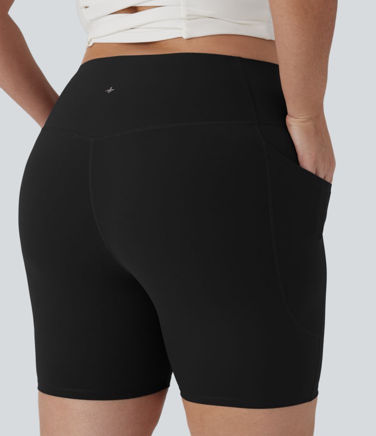 Halara UltraSculpt™ High Waisted Tummy Control Shaping Training Plus Size Biker Shorts 7'' with Pocket