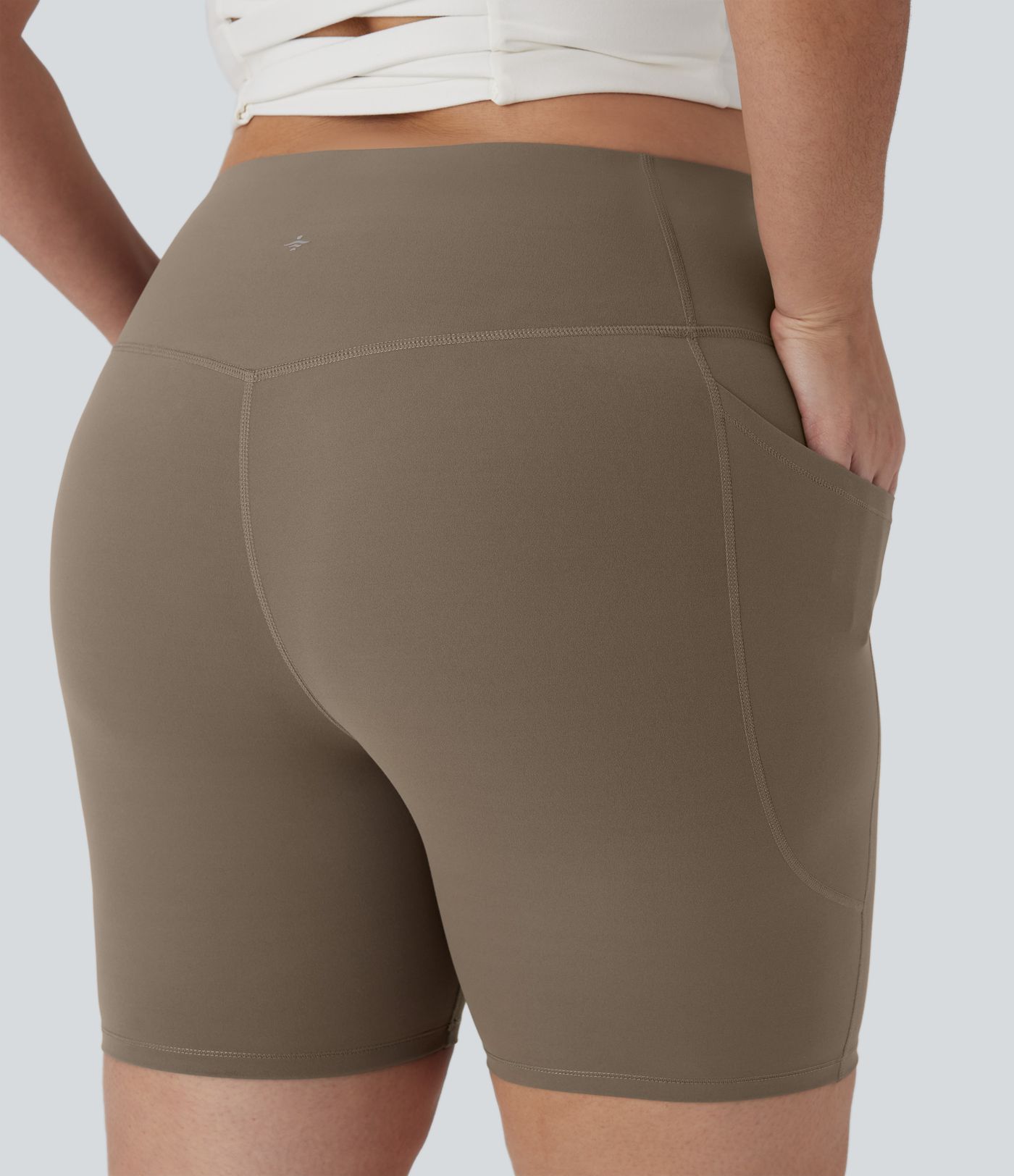 Halara UltraSculpt™ High Waisted Tummy Control Shaping Training Plus Size Biker Shorts 7'' with Pocket