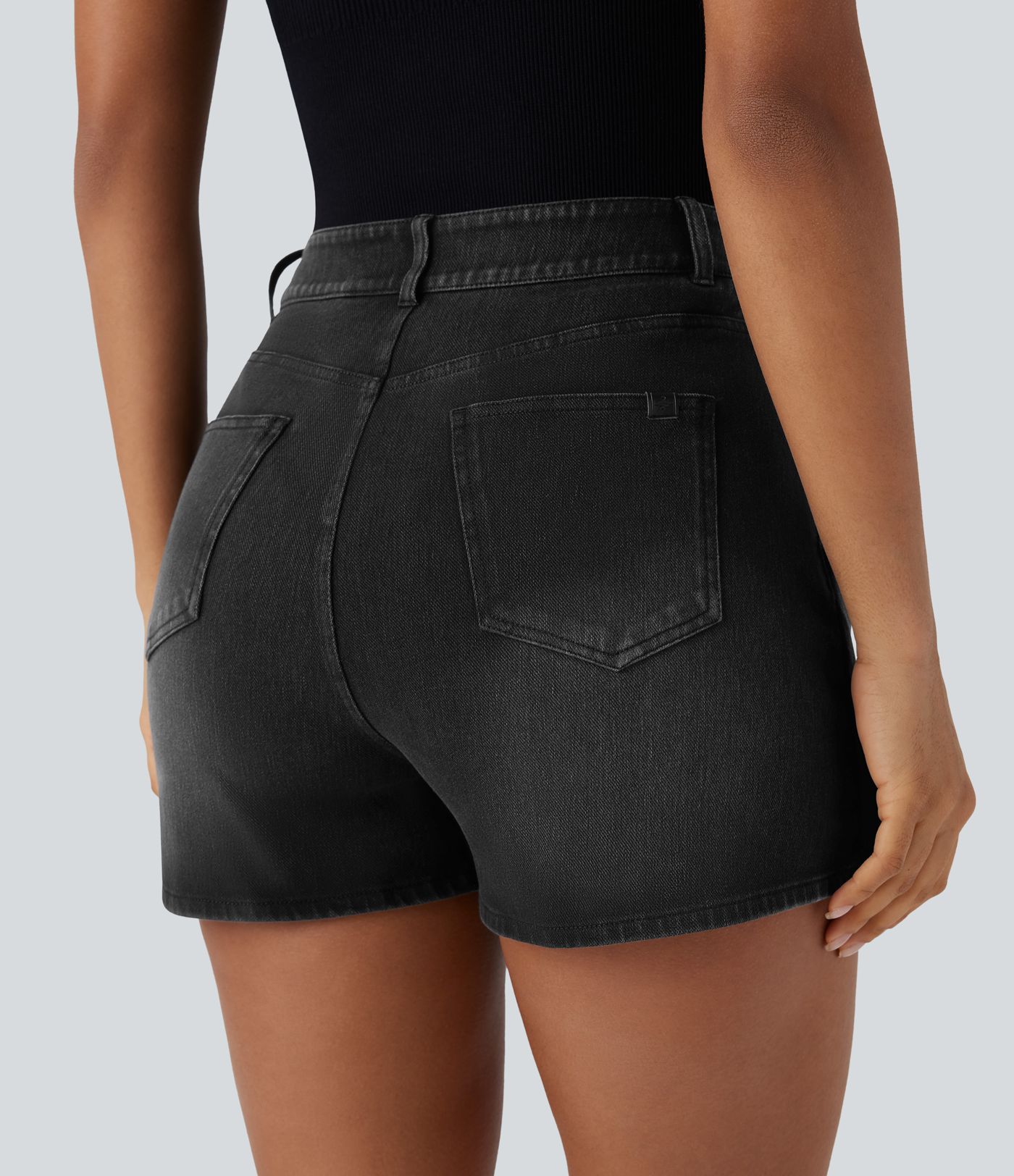 Halara Flex™ High Waisted Pockets Wrapped Washed Denim Casual Skort Halara Flex™ High Waisted Pockets Wrapped Washed Denim Casual Skort