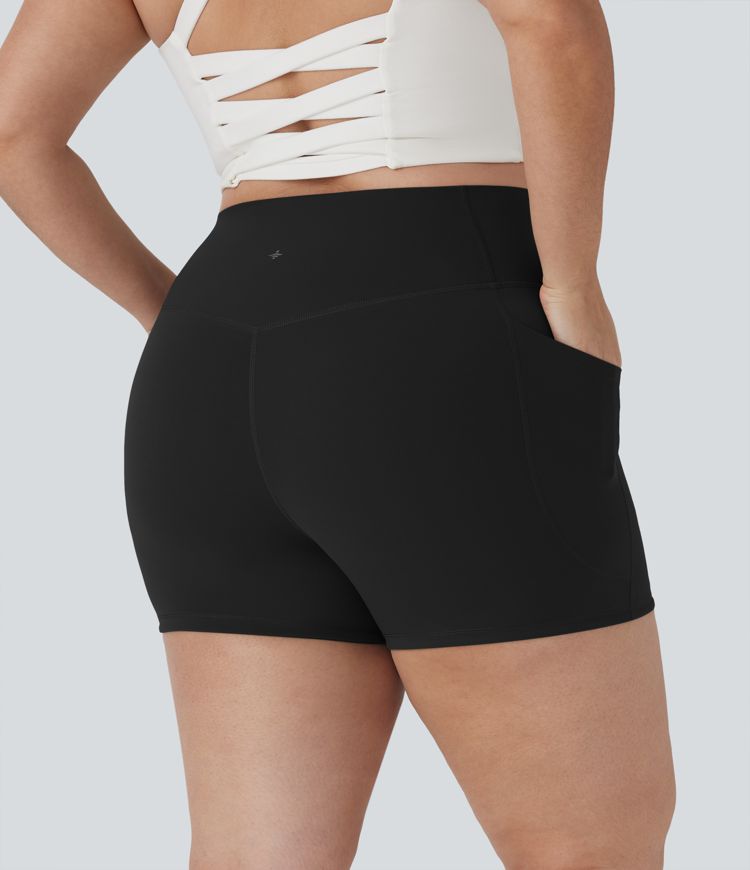 Plus Size Halara UltraSculpt™ SoCinched High Waisted Tummy Control Training Biker Shorts 3'' with Side Pockets
