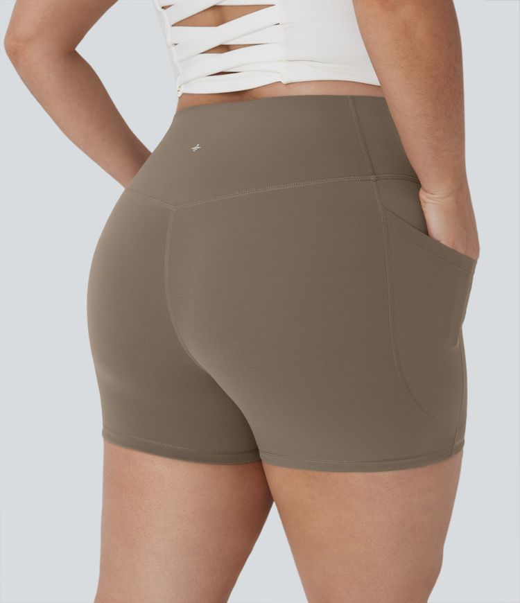 Plus Size Halara UltraSculpt™ High Waisted Tummy Control Training Biker Shorts 3'' with Pockets