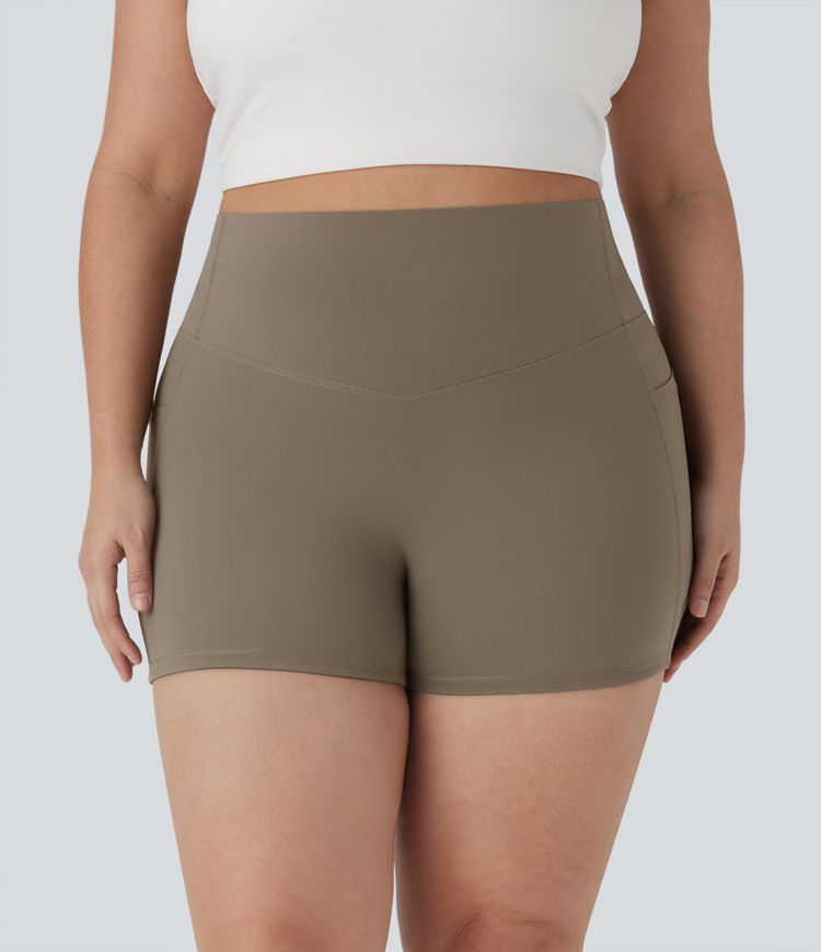 Plus Size Halara UltraSculpt™ High Waisted Tummy Control Training Biker Shorts 3'' with Pockets