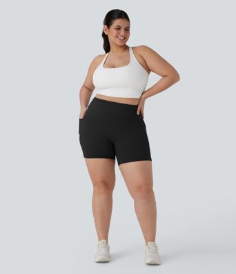 Short cycliste 12,5 cm d'entraînement gainant taille haute grande taille avec poches Halara UltraSculpt™ Short cycliste 12,5 cm d'entraînement gainant taille haute grande taille avec poches Halara UltraSculpt™