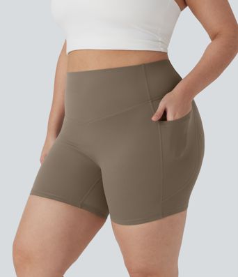 Plus Size Halara UltraSculpt™ High Waisted Tummy Control Shaping Training Biker Shorts 5'' with Pockets Plus Size Halara UltraSculpt™ High Waisted Tummy Control Shaping Training Biker Shorts 5'' with Pockets