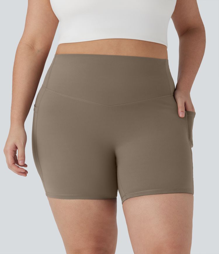 Plus Size Halara UltraSculpt™ High Waisted Tummy Control Shaping Training Biker Shorts 5'' with Pockets