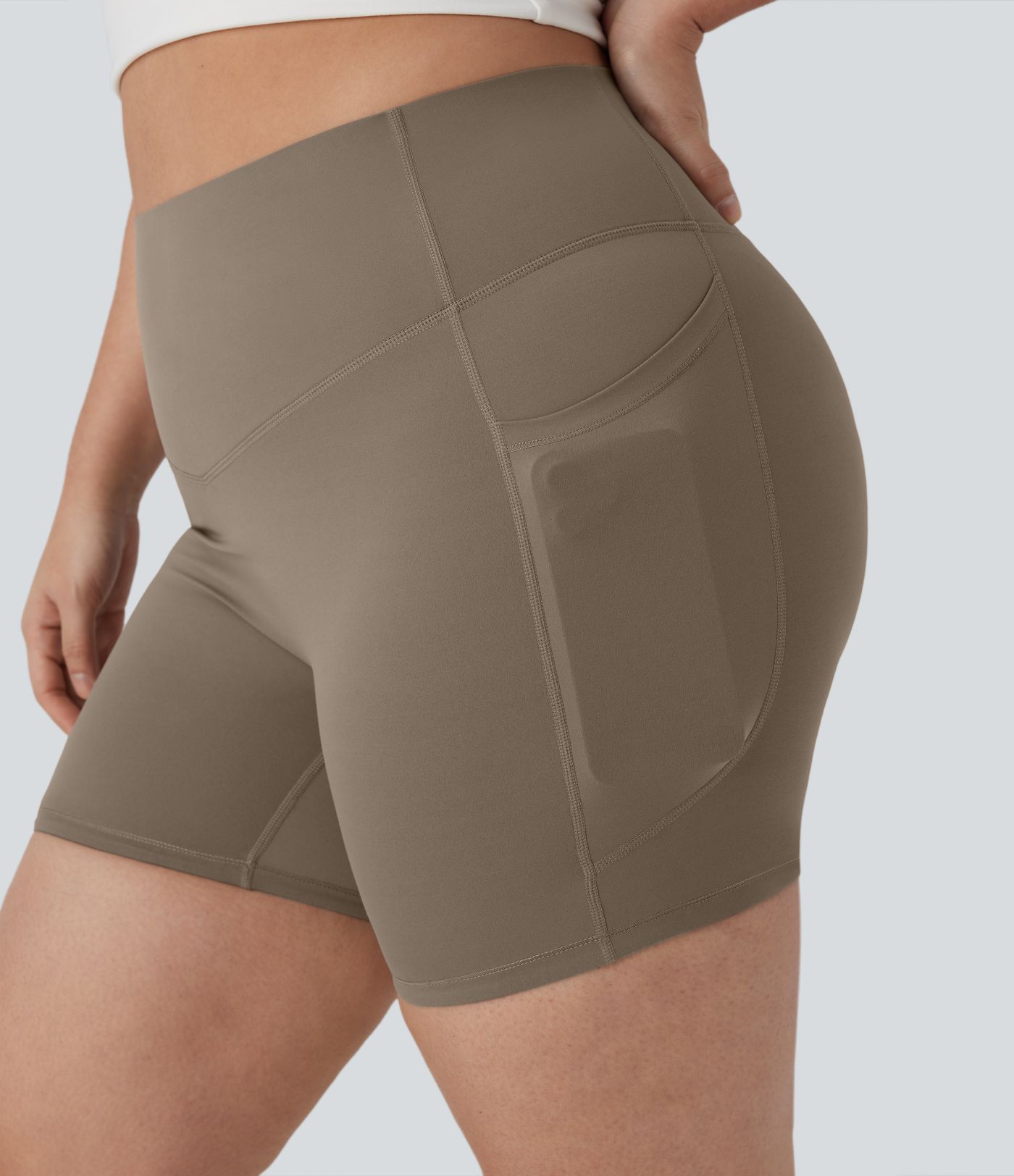 Plus Size Halara UltraSculpt™ High Waisted Tummy Control Shaping Training Biker Shorts 5'' with Pockets