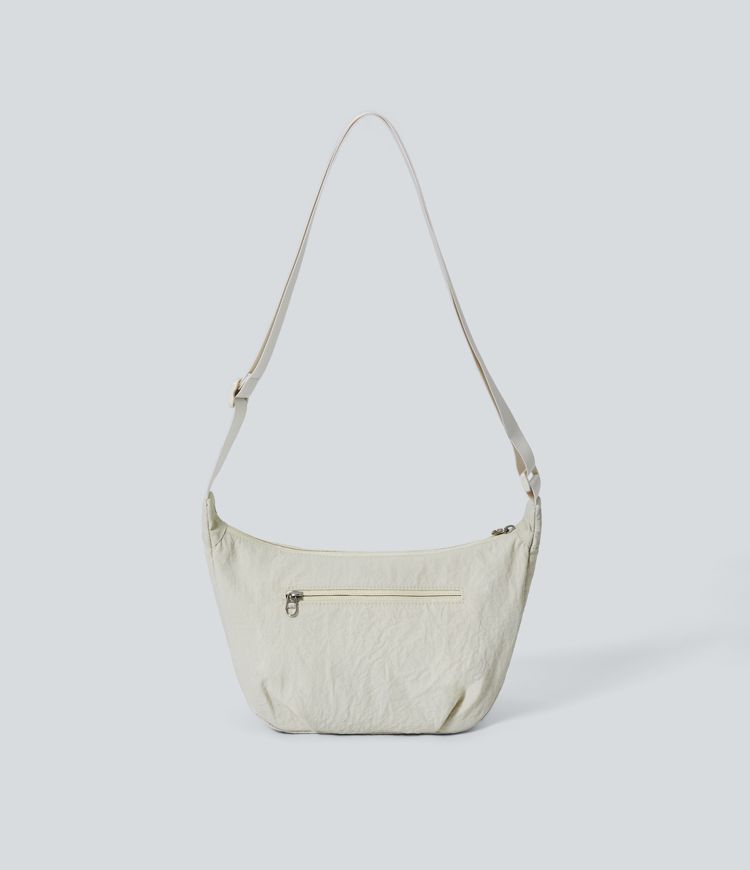 White Onyx Sac à bandoulière décontracté Halara avec fermeture éclair et logo / 2