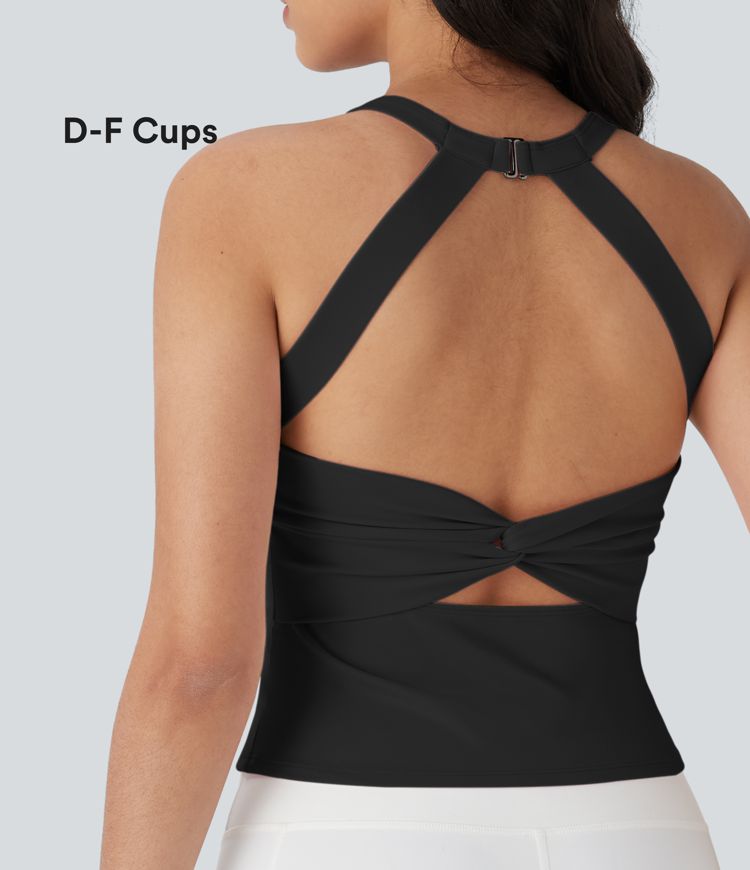 Softlyzero™ Plush Backless Cut Out Twisted Yoga Tank Top-D/DD/DDD/F Cups