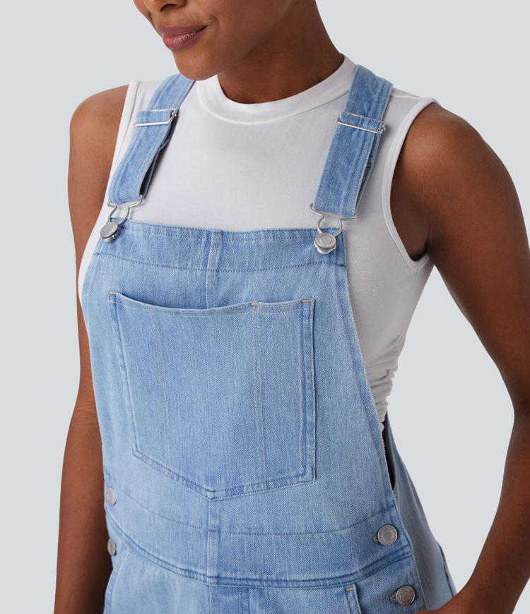 Halara Flex™ Denim Casual Overalls with Pockets