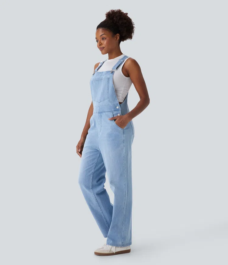 Halara Flex™ Denim Casual Overalls with Pockets