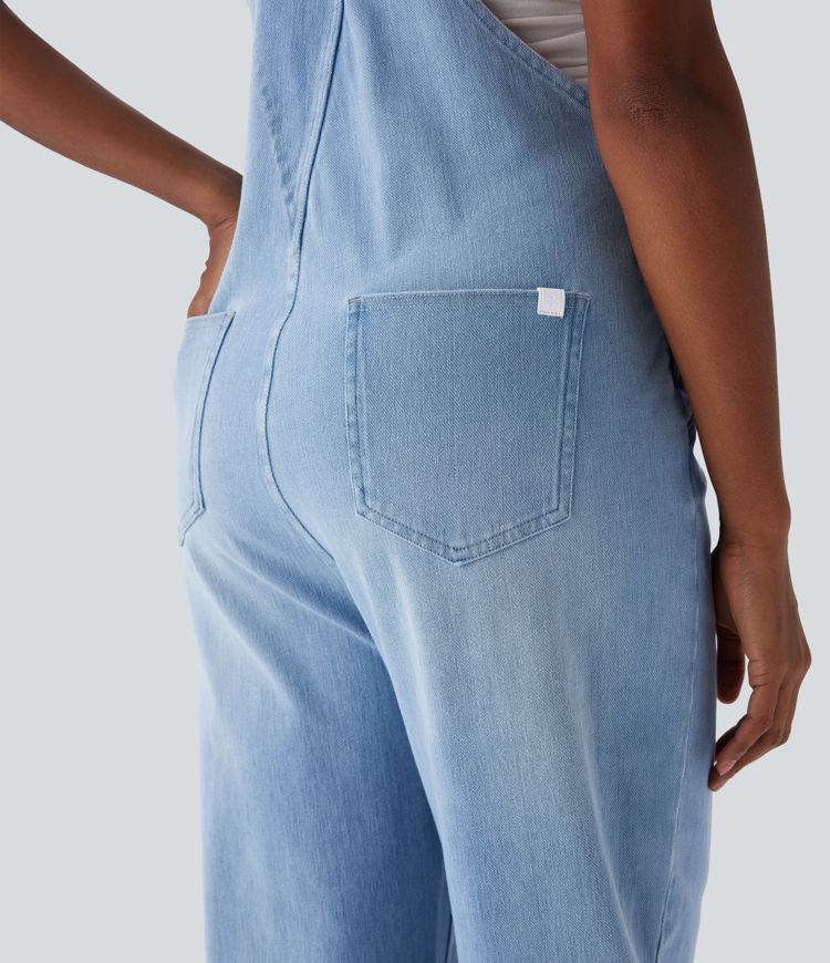 Halara Flex™ Denim Casual Overalls with Pockets