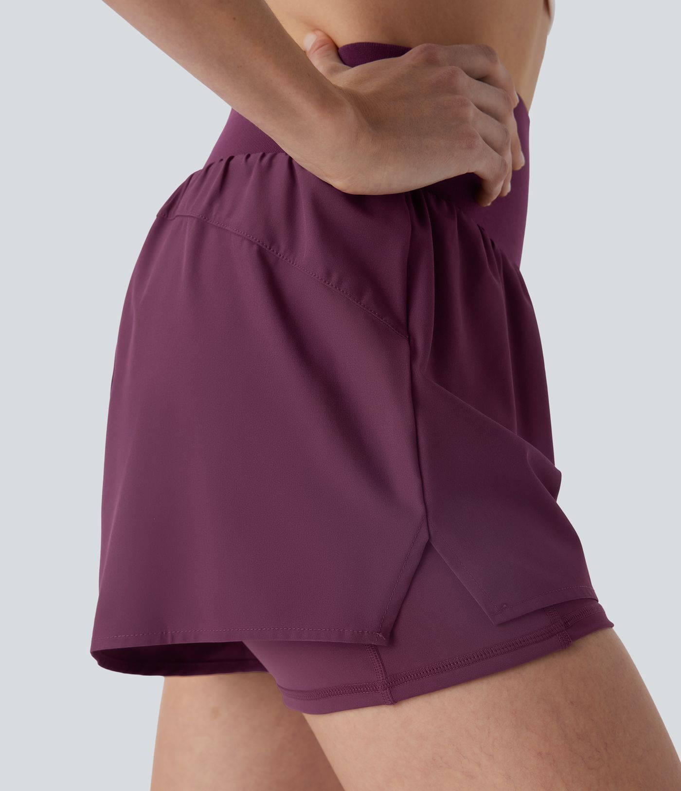 Breezeful™ High Waisted Split 2-in-1 Quick Dry Workout Shorts with Pockets
