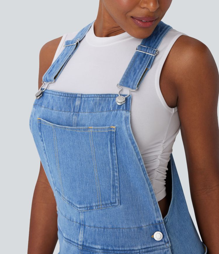 Halara Flex™ Denim Casual Overalls with Pockets Halara Flex™ Denim Casual Overalls with Pockets
