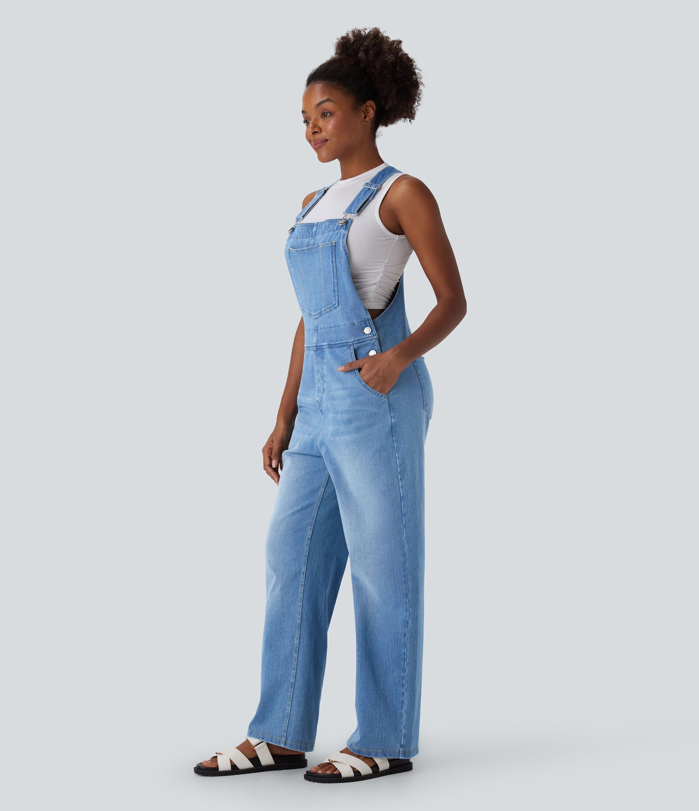 Halara Flex™ Denim Casual Overalls with Pockets Halara Flex™ Denim Casual Overalls with Pockets