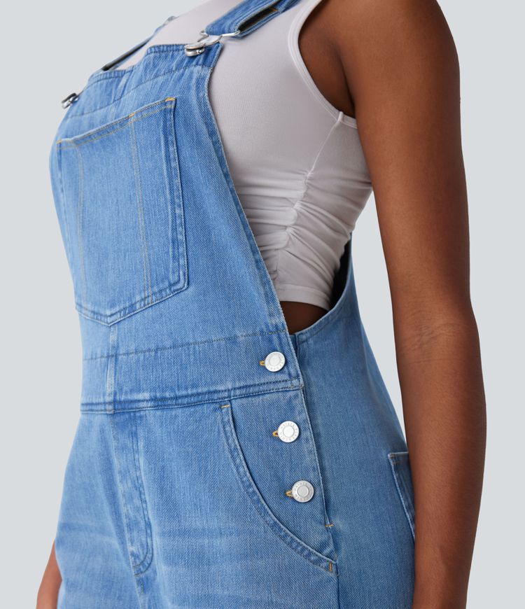 Halara Flex™ Denim Casual Overalls with Pockets Halara Flex™ Denim Casual Overalls with Pockets