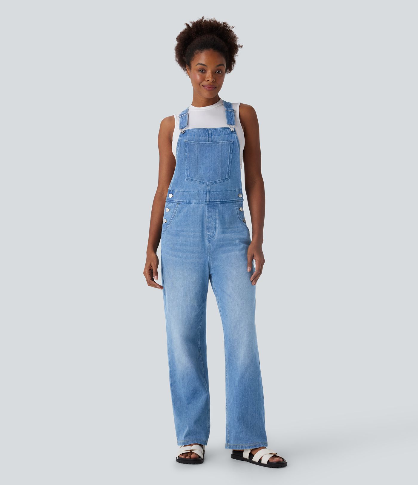 Halara Flex™ Denim Casual Overalls with Pockets Halara Flex™ Denim Casual Overalls with Pockets