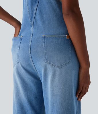 Halara Flex™ Denim Casual Overalls with Pockets Halara Flex™ Denim Casual Overalls with Pockets