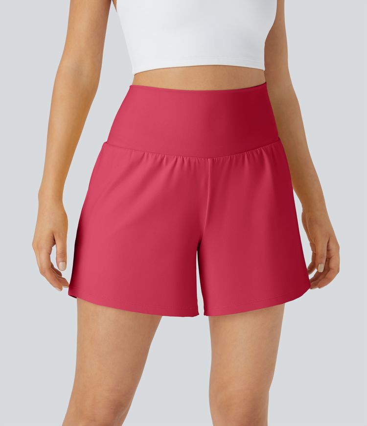 SoftlyZero™ Airy Super High Waisted 2-in-1  Cool Touch Yoga Shorts 5'' with Pockets-Longer Length